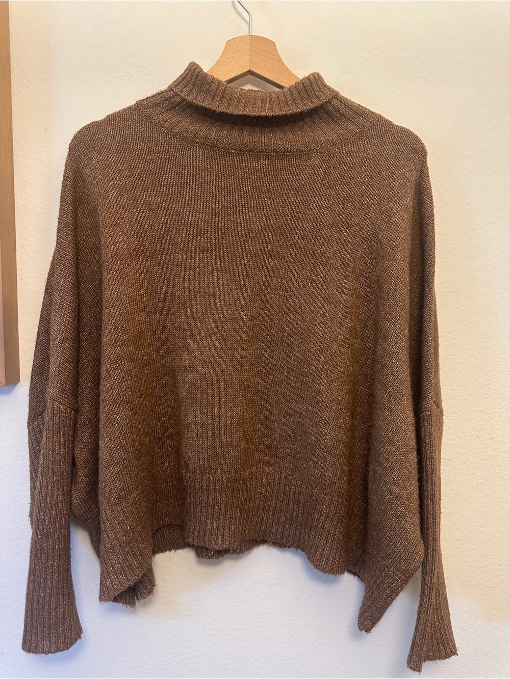 Cost Plus World Market Chunky Brown Mock Neck Sweater